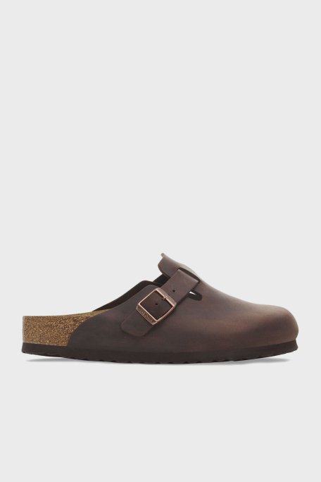 Birkenstock Boston Sfb Leoi Deri Kermer Detaylı Unisex Terlik 159713 KOYU KAHVE - 1