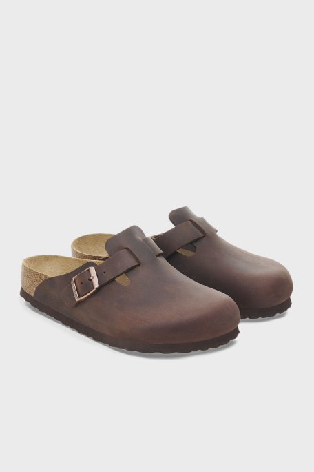 Birkenstock Boston Sfb Leoi Deri Kermer Detaylı Unisex Terlik 159713 KOYU KAHVE - 4
