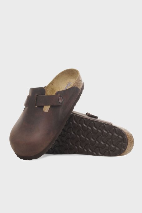 Birkenstock Boston Sfb Leoi Deri Kermer Detaylı Unisex Terlik 159713 KOYU KAHVE - 5