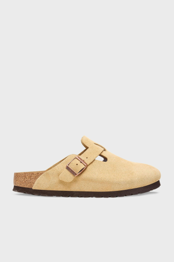Birkenstock Boston Vl Kemer Detaylı Süet Unisex Terlik 1026164 BEJ - 1