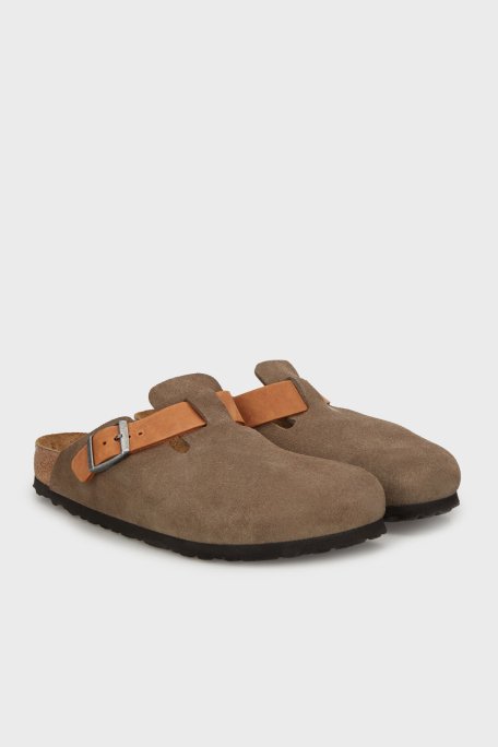 Birkenstock Boston Vl Leoi Süet Kapalı Erkek Terlik 1029193 VİZON - 4