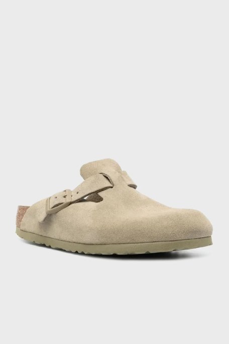 Birkenstock Boston Vl Süet Kemer Detaylı Unisex Terlik 1025844 HAKİ - 2