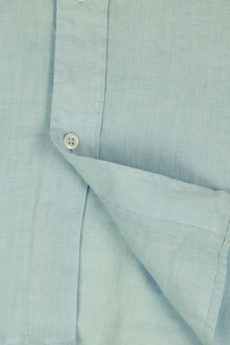 Bluemint % 100 Keten Comfort Fit Düğmeli Yaka Erkek Gömlek BM25002003MS 1144 AÇIK HAKİ - 2