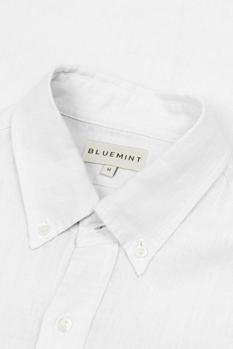 Bluemint % 100 Keten Comfort Fit Düğmeli Yaka Erkek Gömlek BM25002092MS 112 BEYAZ - 2