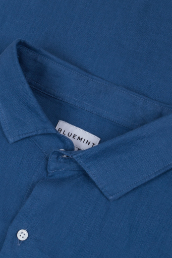 Bluemint % 100 Keten Comfort Fit Düz Yaka Erkek Gömlek BM25002092MS 1173 LACİVERT - 8