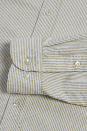 Bluemint Bm Oxford % 100 Pamuk Çizgili Comfort Fit Düğmeli Yaka Erkek Gömlek BM24002273MW 803 Olive - 7