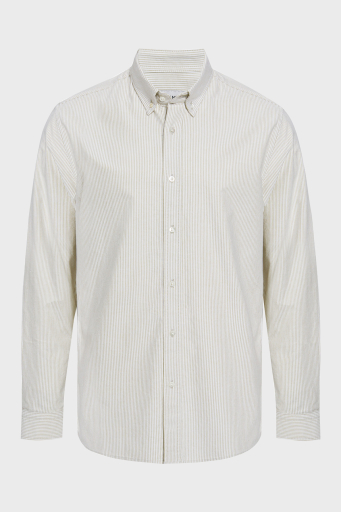 Bluemint Bm Oxford % 100 Pamuk Çizgili Comfort Fit Düğmeli Yaka Erkek Gömlek BM24002273MW 803 Olive - 8