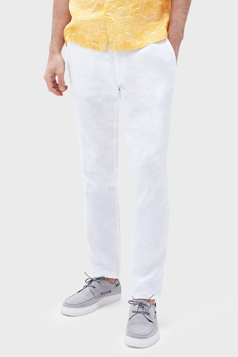 Bluemint Edan % 100 Keten Tapered Fit Erkek Pantolon BM24009124MS 112 BEYAZ - 1