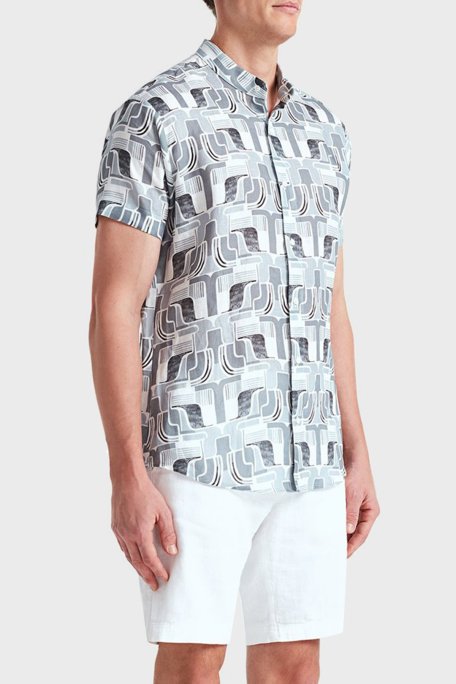 Bluemint Edmund Cepli % 100 Keten Regular Fit Erkek Short BM23004051MS 112 BEYAZ - 1