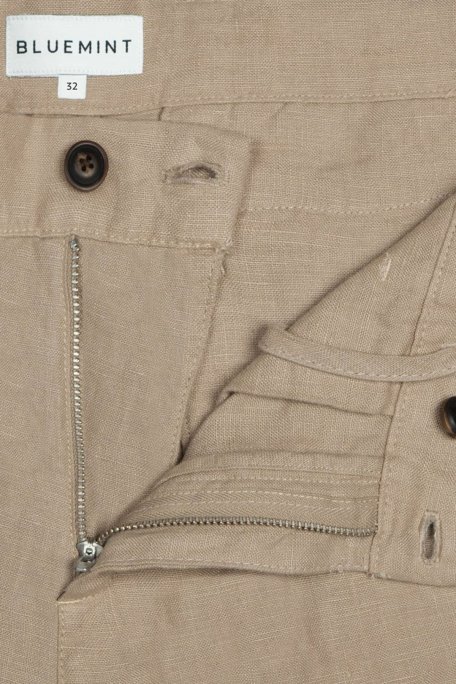 Bluemint Edmund Cepli % 100 Keten Regular Fit Erkek Short BM23004051MS 214 CAMEL - 4