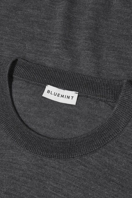 Bluemint Frank % 100 Yün Regular Fit Bisiklet Yaka Erkek Kazak BM2420101MW 521 ANTRASİT MELANJ - 7