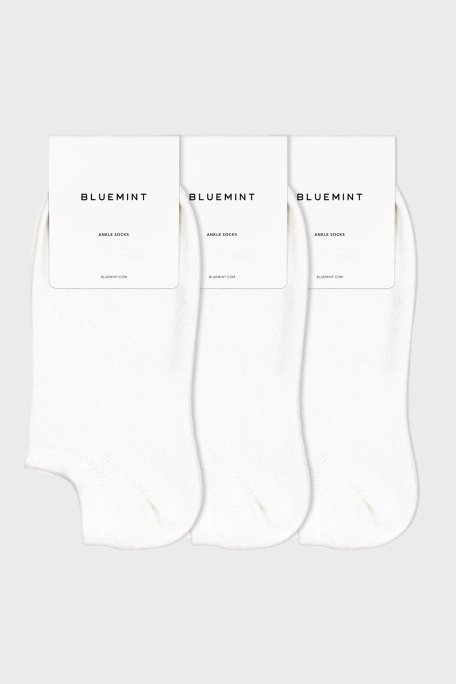 Bluemint Logolu Streç Pamuklu Kısa Erkek Çorap BM250232624A 112 BEYAZ - 1