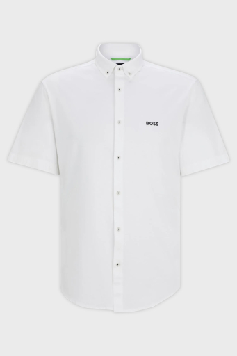 Boss % 100 Pamuk Kısa Kollu Regular Fit Düğmeli Yaka Erkek Gömlek 50512005 100 BEYAZ - 10