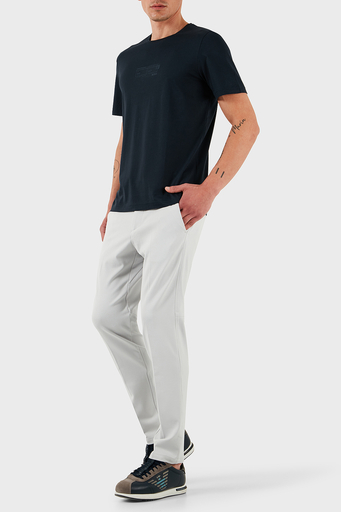 Boss % 100 Pamuk Regular Fit Bisiklet Yaka Baskılı Erkek T Shirt 50531587 402 LACİVERT - 3