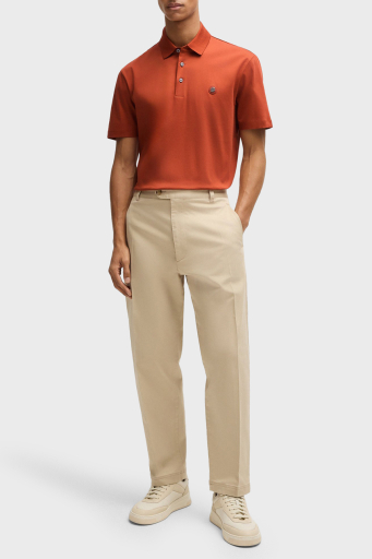 Boss % 100 Pamuk Regular Fit Düğmeli Erkek Polo Yaka T Shirt 50520297 806 KİREMİT - 3