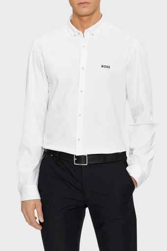 Boss % 100 Pamuk Regular Fit Düğmeli Yaka Erkek Gömlek 50512006 100 BEYAZ - 1