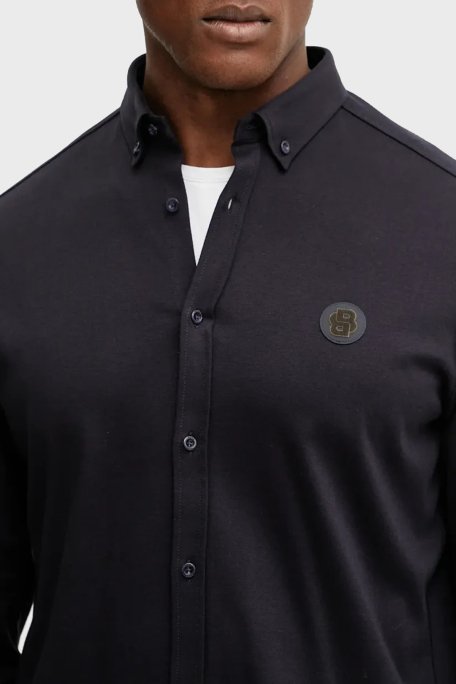 Boss % 100 Pamuk Regular Fit Düğmeli Yaka Logolu Erkek Gömlek 50533163 403 LACİVERT - 5