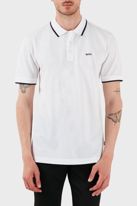 Boss % 100 Pamuk Regular Fit Erkek Polo Yaka T Shirt 50494697 101 BEYAZ - 1