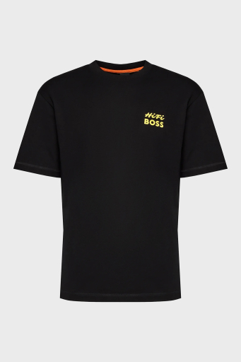 Boss % 100 Pamuk Relaxed Fit Sırt Baskılı Erkek T Shirt 50515553 002 SİYAH - 12