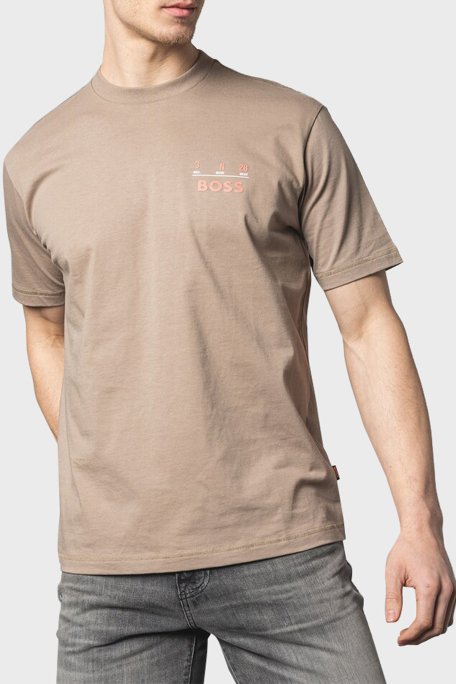 Boss % 100 Pamuk Relaxed Fit Sırt Baskılı Erkek T Shirt 50515553 246 SÜTLÜ KAHVE - 2
