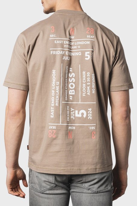 Boss % 100 Pamuk Relaxed Fit Sırt Baskılı Erkek T Shirt 50515553 246 SÜTLÜ KAHVE - 3
