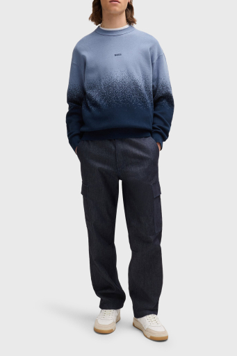 Boss% 100 Pamuklu Regular Fit Jakarlı Erkek Kazak 50519084 464 MAVİ - 8