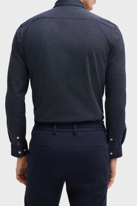 Boss % 100 Pamuklu Slim Fit Erkek Gömlek 50522639 412 LACİVERT - 4