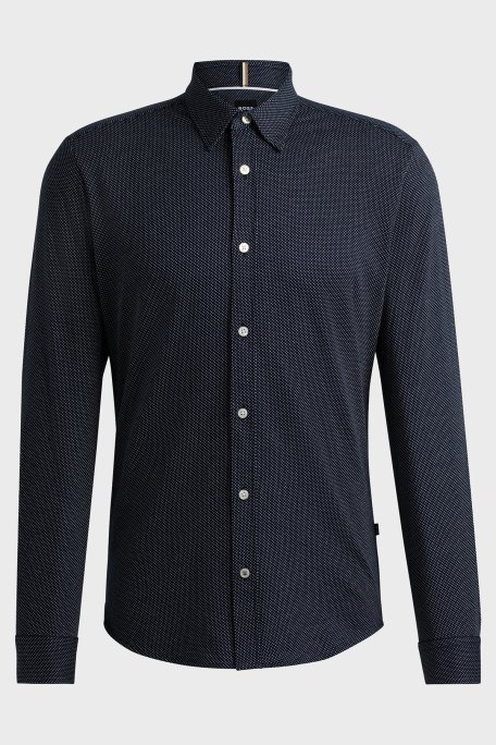 Boss % 100 Pamuklu Slim Fit Erkek Gömlek 50522639 412 LACİVERT - 6
