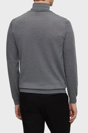 Boss Balıkçı Yaka % 100 Yünlü Slim Fit Erkek Kazak 50468262 002 ANTRASİT - 6