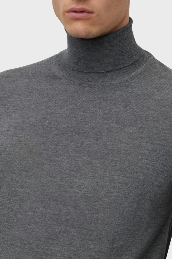 Boss Balıkçı Yaka % 100 Yünlü Slim Fit Erkek Kazak 50468262 002 ANTRASİT - 7
