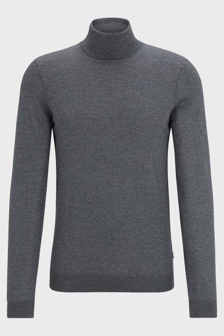 Boss Balıkçı Yaka % 100 Yünlü Slim Fit Erkek Kazak 50468262 002 ANTRASİT - 4