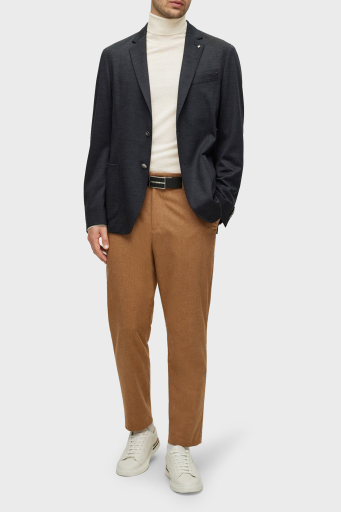 Boss Balıkçı Yaka % 100 Yünlü Slim Fit Erkek Kazak 50468262 131 EKRU - 7
