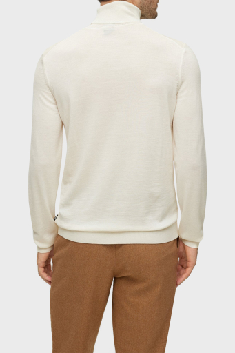 Boss Balıkçı Yaka % 100 Yünlü Slim Fit Erkek Kazak 50468262 131 EKRU - 9