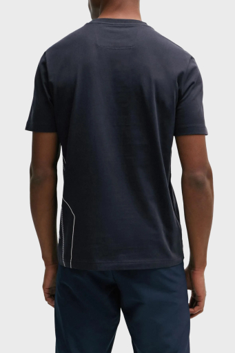 Boss Baskılı % 100 Pamuk Regular Fit Bisiklet Yaka Erkek T Shirt 50506358 402 LACİVERT - 3