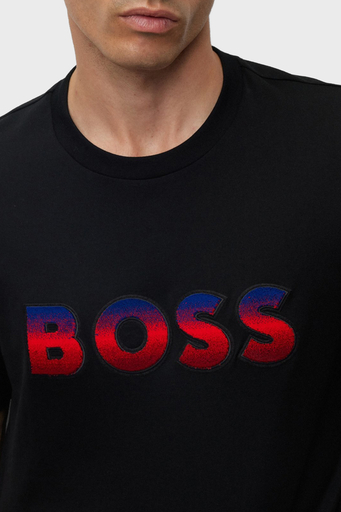 Boss Baskılı Bisiklet Yaka % 100 Pamuk Regular Fit Erkek T Shirt 50500760 001 SİYAH