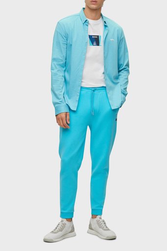 Boss Baskılı Streç Pamuklu Bisiklet Yaka Relaxed Fit Erkek T Shirt 50483771 100 BEYAZ - 2