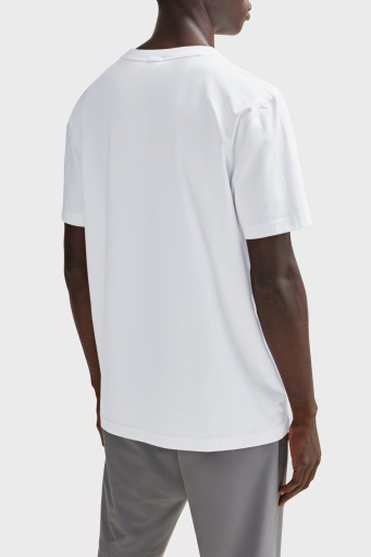 Boss Baskılı Streç Pamuklu Regular Fit Bisiklet Yaka Erkek T Shirt 50506372 100 BEYAZ - 3