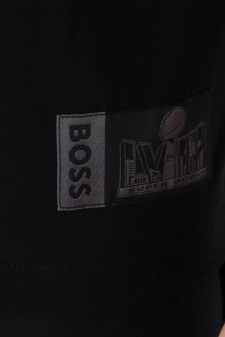 Boss Baskılı Streç Pamuklu Relaxed Fit Bisiklet Yaka Erkek T Shirt 50510816 001 SİYAH - 5