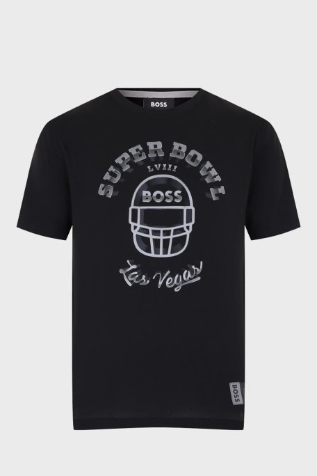 Boss Baskılı Streç Pamuklu Relaxed Fit Bisiklet Yaka Erkek T Shirt 50510816 001 SİYAH - 6