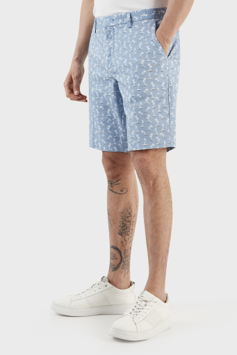 Boss Baskılı Streç Pamuklu Slim Fit Erkek Short 50488282 492 MAVİ - 8