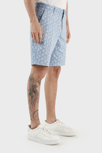 Boss Baskılı Streç Pamuklu Slim Fit Erkek Short 50488282 492 MAVİ - 9
