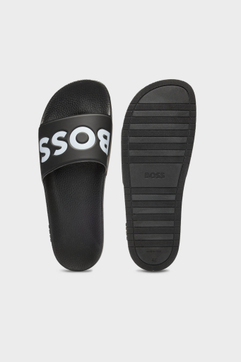 Boss Büyük Logolu Erkek Terlik 50536835 002 SİYAH-BEYAZ - 4