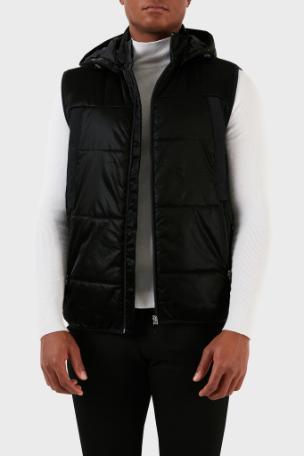 Boss Çıkarılabilir Kapüşonlu Fermuarlı Regular Fit Erkek Yelek 50497650 001 SİYAH - 2