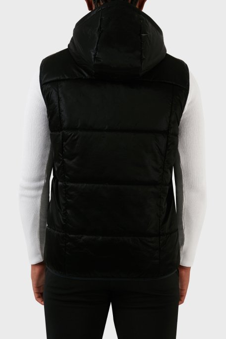 Boss Çıkarılabilir Kapüşonlu Fermuarlı Regular Fit Erkek Yelek 50497650 001 SİYAH - 3