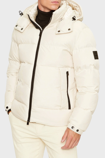 Boss Çıkarılabilir Kapüşonlu Su İtici Comfort Fit Erkek Mont 50497836 131 EKRU - 8