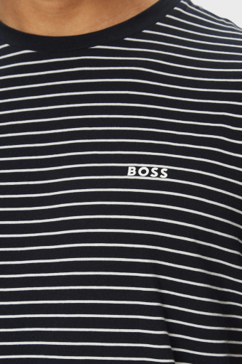 Boss Çizgili % 100 Pamuk Relaxed Fit Bisiklet Yaka Erkek T Shirt 50499334 100 SİYAH - 15