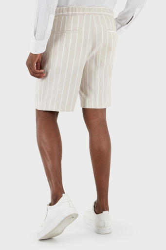 Boss Çizgili Keten Karışımlı Regular Fit Erkek Short 50514656 255 BEJ - 6