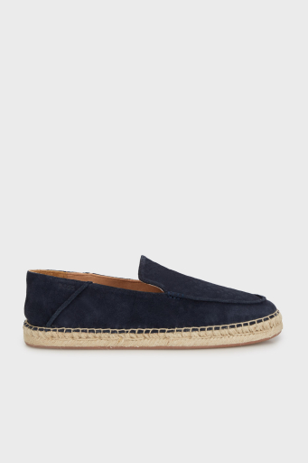 Boss Deri Ve Süet Karışımlı Hasır Detaylı Erkek Espadril 50541781 401 LACİVERT - 1