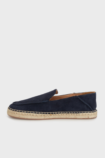 Boss Deri Ve Süet Karışımlı Hasır Detaylı Erkek Espadril 50541781 401 LACİVERT - 3