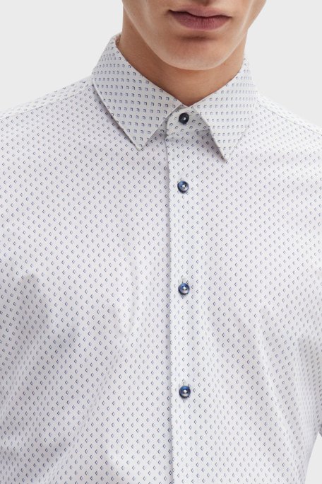 Boss Desenli Slim Fit Erkek Gömlek 50520055 100 BEYAZ - 5
